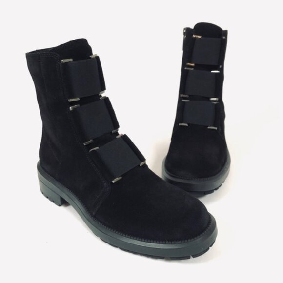 Aquatalia Liv waterproof black suede ankle boots, size 7.5 - Picture 1 of 14
